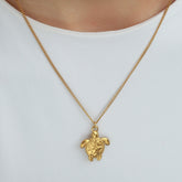Gold necklace with turtle